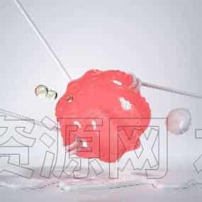 C4DA-141-牙胶球-Octane工程-C4D模型A室内-家居-办公-B站/公众号:特效向