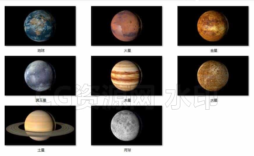 C4DC-003-8个星球-C4D模型A科幻-武器-工业-B站/公众号:特效向