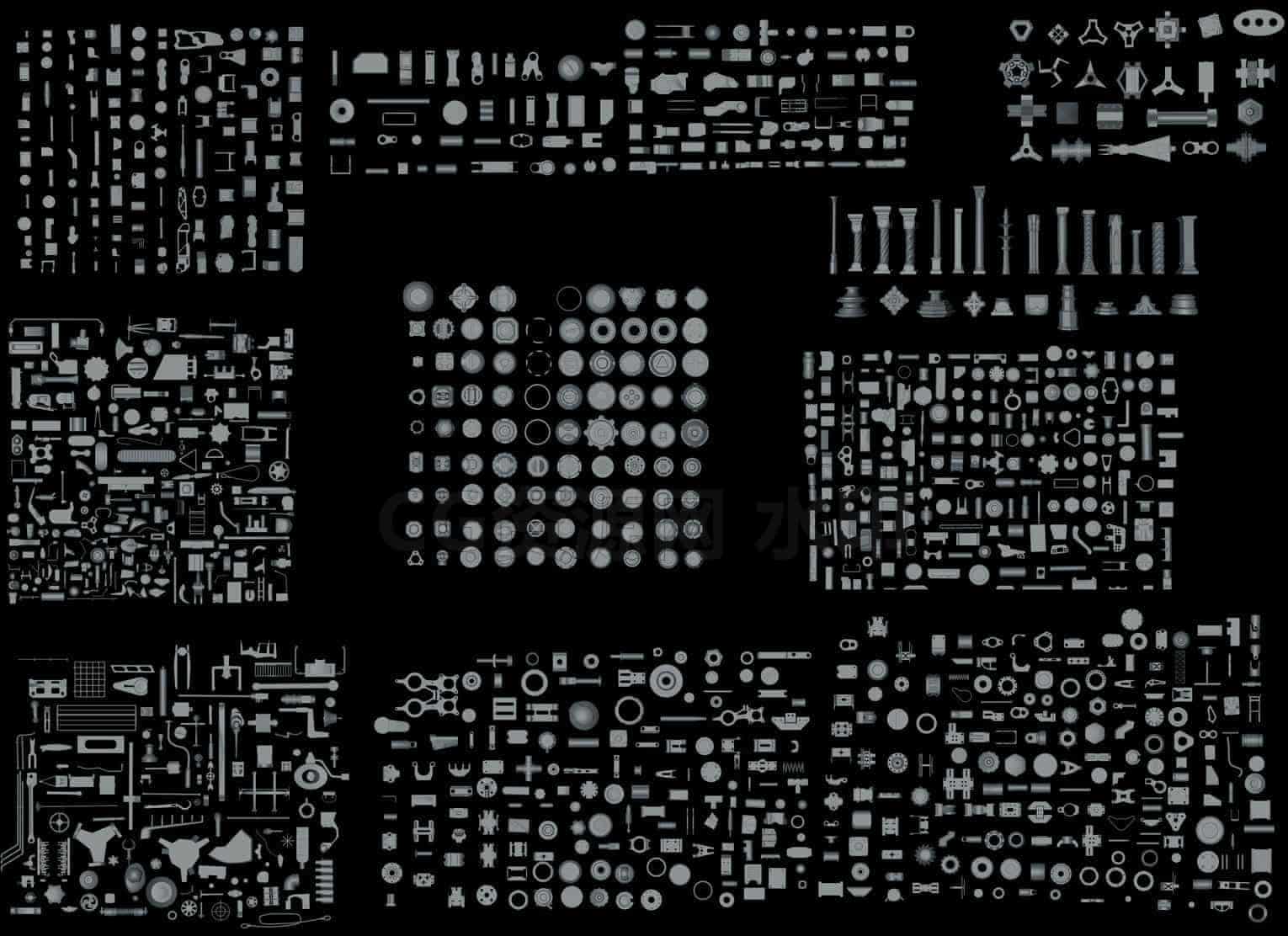 C4DC-055-800个-科幻-零部件-硬面-零件-C4D模型A科幻-武器-工业-B站/公众号:特效向