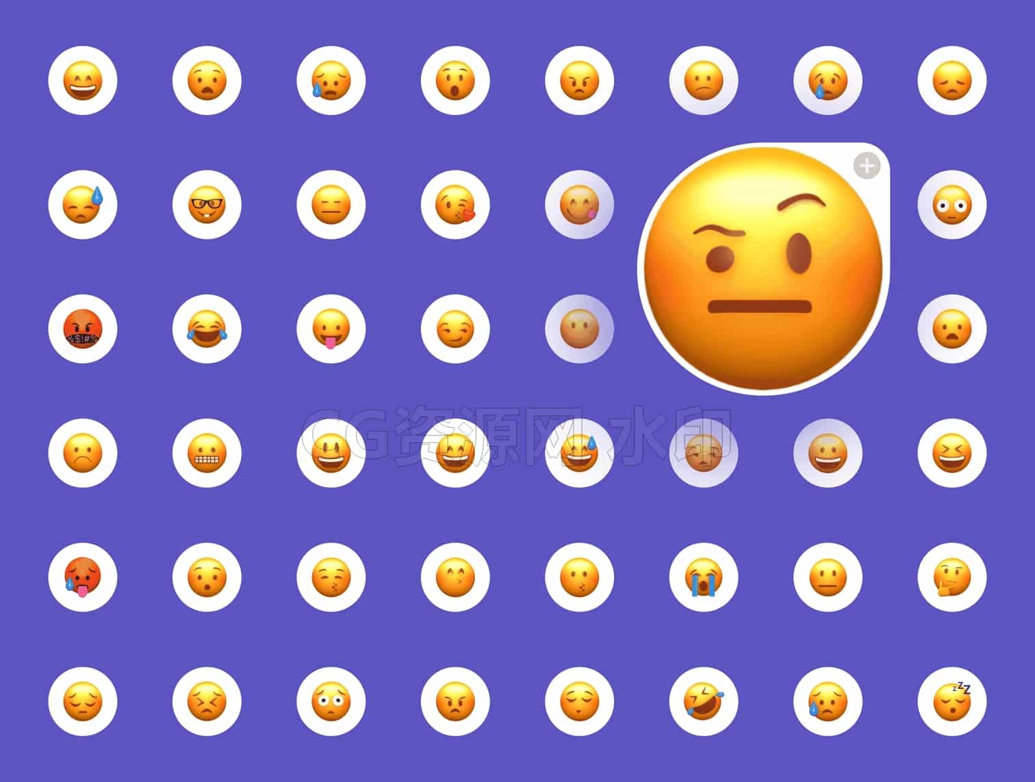 C4DD-027-70个Emoji表情包3D模型-C4D模型A人物-动物-食物-B站/公众号:特效向