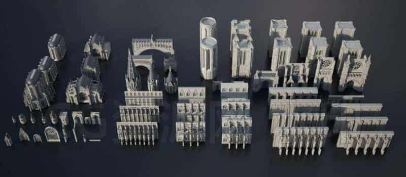 C4DE-061-60个-暗黑-哥特式-城堡-建筑模型-C4D模型A户外-城市-建筑-B站/公众号:特效向