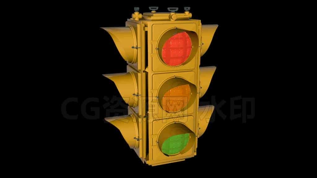 C4DE-080-红绿灯-C4D模型A户外-城市-建筑-B站/公众号:特效向