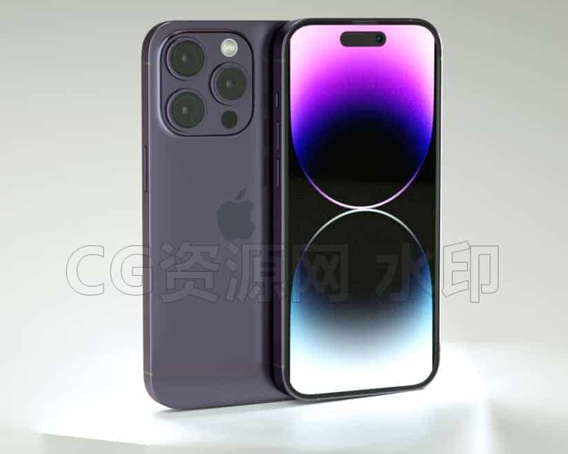 C4DF-032-iphone-14-Pro-OC工程-C4D模型A数码-电器-设备-B站/公众号:特效向