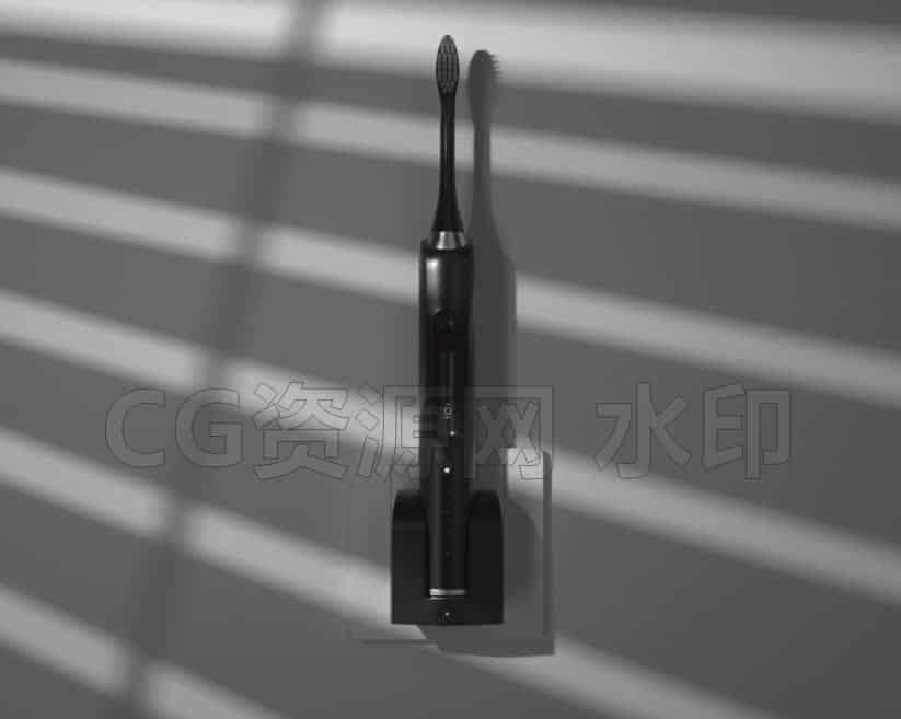 C4DF-035-电动牙刷-插座-Octane渲染-C4D模型A数码-电器-设备-B站/公众号:特效向