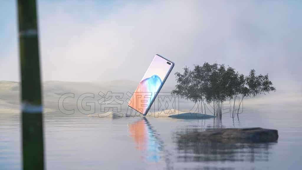 C4DF-039-华为Mate-40-Pro-手机-Octane渲染-C4D模型A数码-电器-设备-B站/公众号:特效向