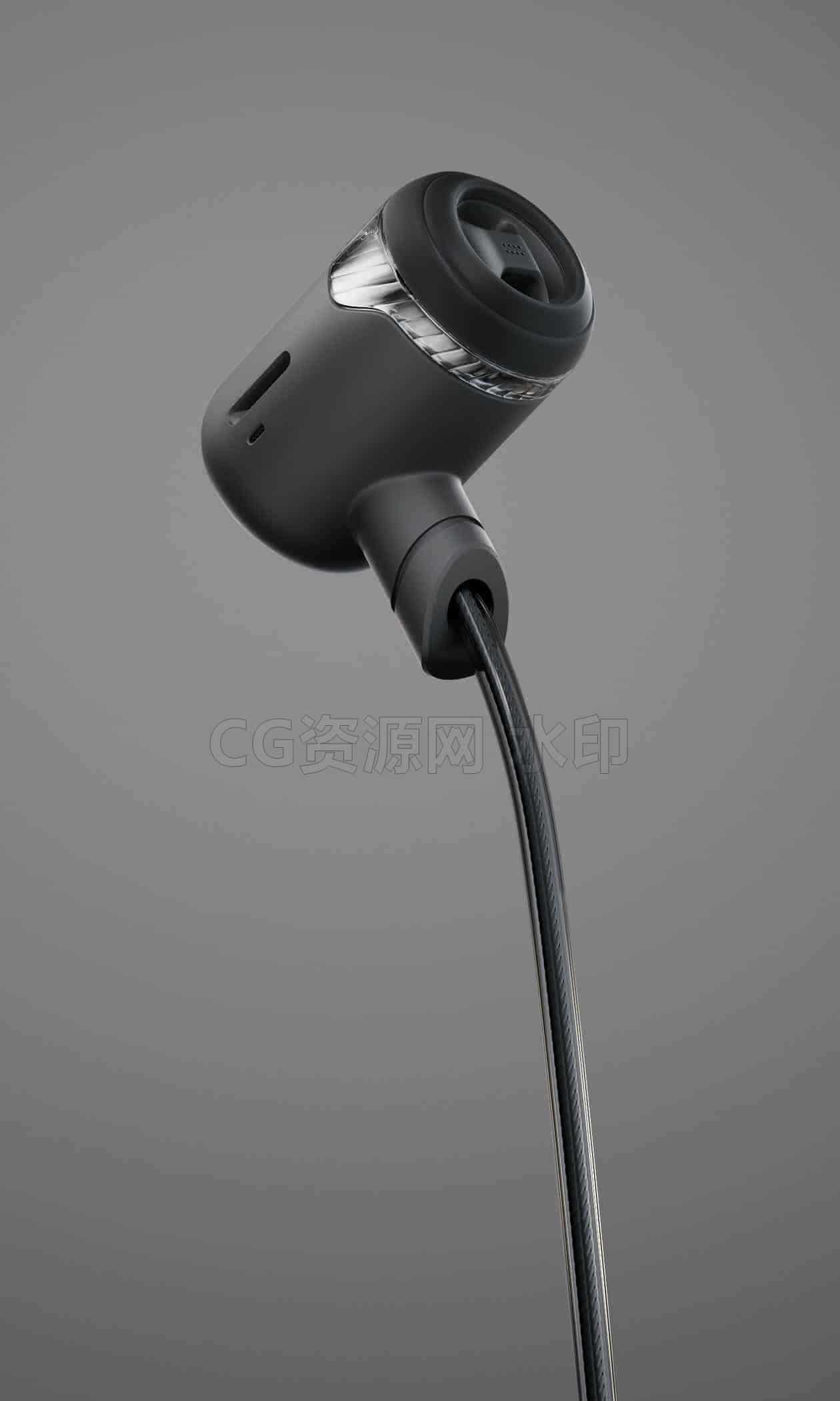 C4DF-041-胶囊降噪耳机-C4D模型A数码-电器-设备-B站/公众号:特效向