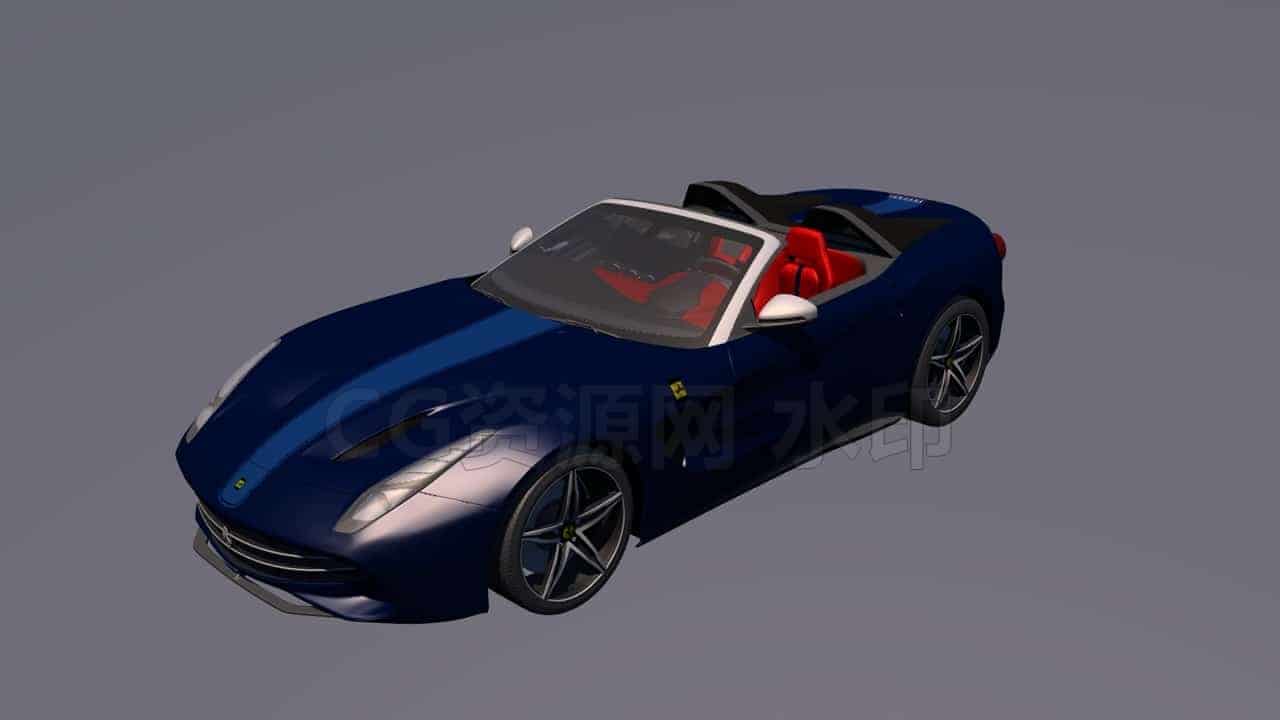 C4DH-028-法拉利-跑车-C4D模型A交通-车船-飞机-B站/公众号:特效向