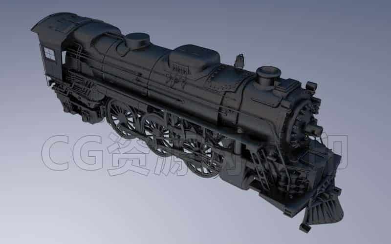 C4DH-032-火车头-C4D模型A交通-车船-飞机-B站/公众号:特效向
