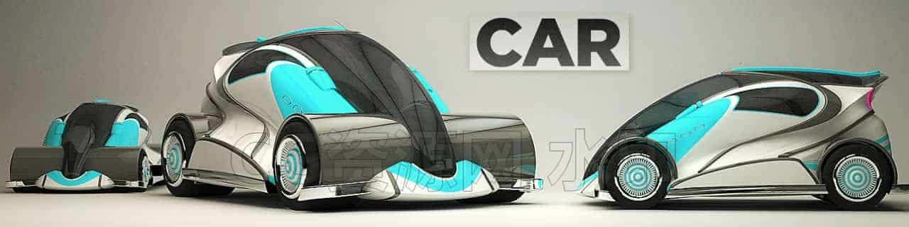 C4DH-036-科幻汽车-C4D模型A交通-车船-飞机-B站/公众号:特效向