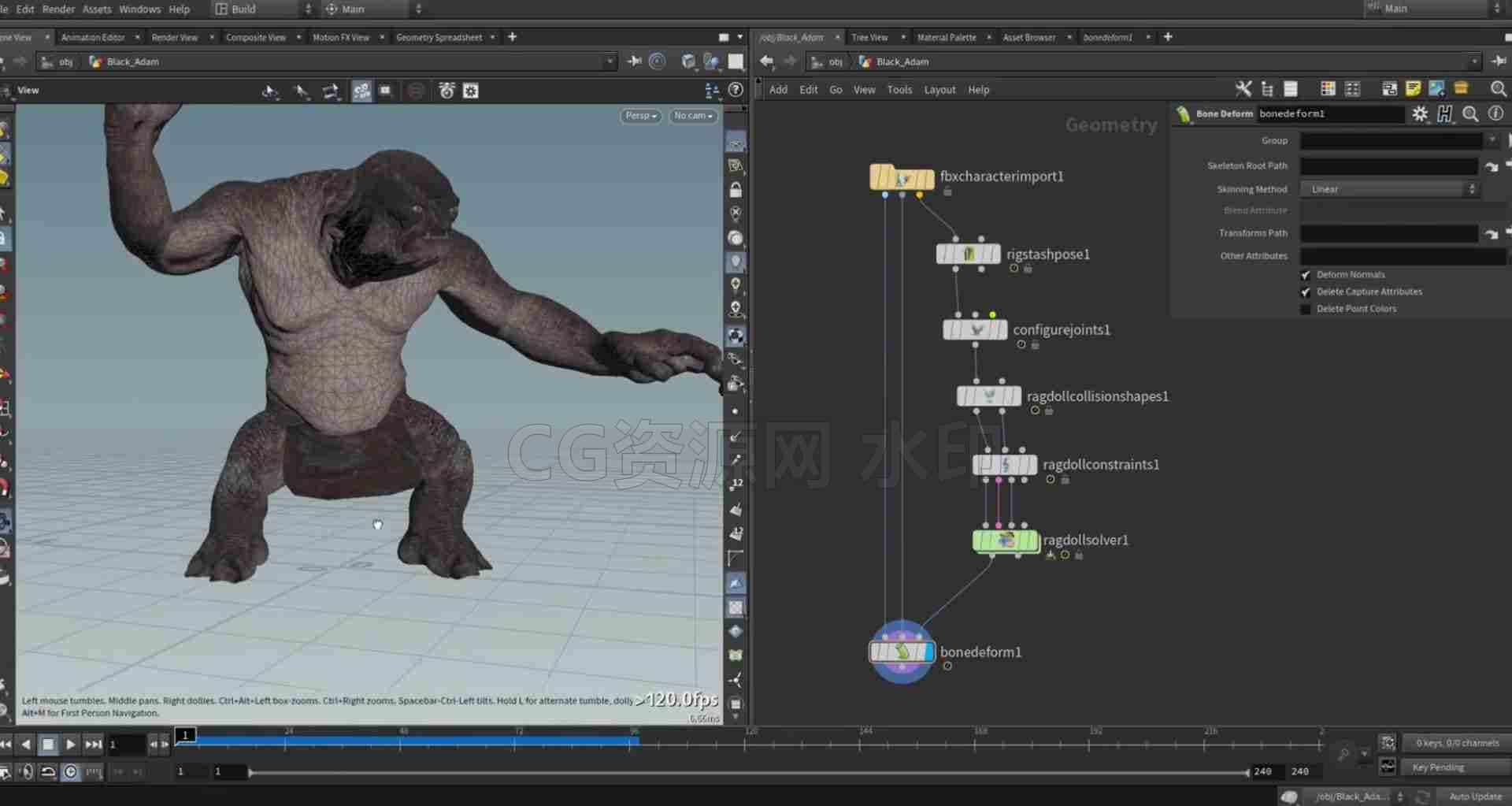 图片[2]-Houdini19.5怪物破坏刚体工程Black adam Ragdoll with bullet in-B站/公众号:特效向