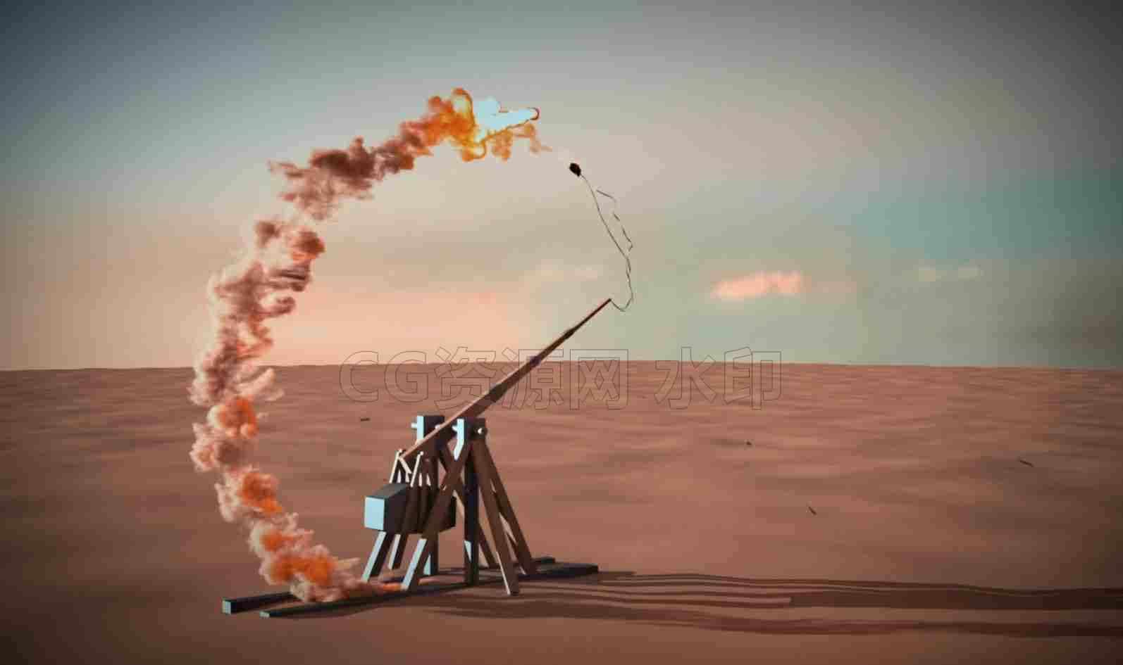 Houdini 火焰球投掷器hip工程RBD圆锥扭曲约束、Vellum和Pyro模拟Flame ball Thrower: RBD, Cone Twist Constraint, Vellum, and pyro simulation-B站/公众号:特效向