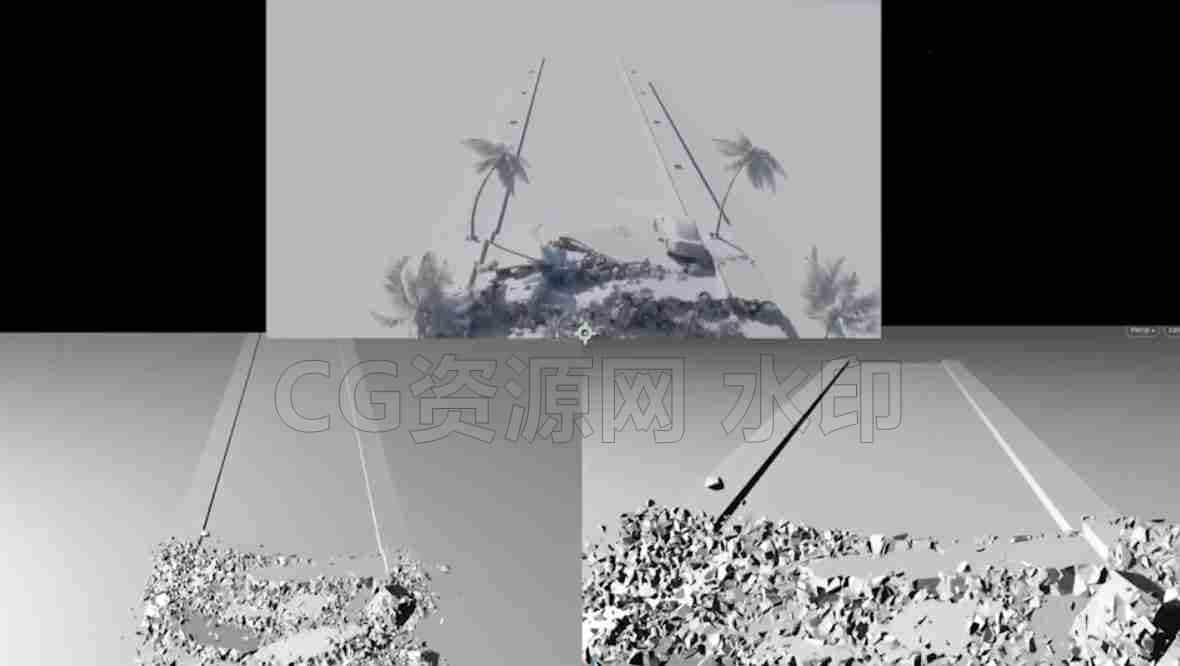 Houdini地面破碎二次地裂塌陷隆起地震类Hip臀部工程文件合集四组2012世界末日灾难-B站/公众号:特效向