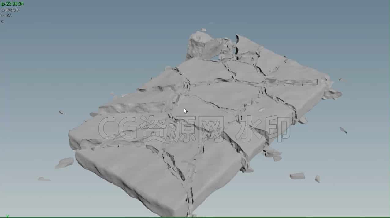 Houdini18破碎边缘细节切割hip工程-B站/公众号:特效向