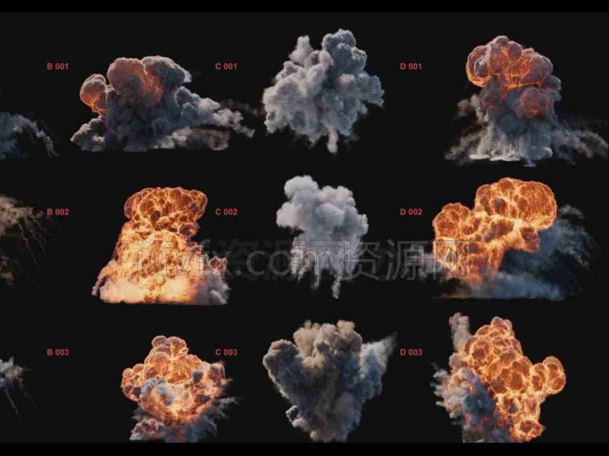 Houdini20爆炸尖刺工程10组 含插件 XPU渲染-B站/公众号:特效向