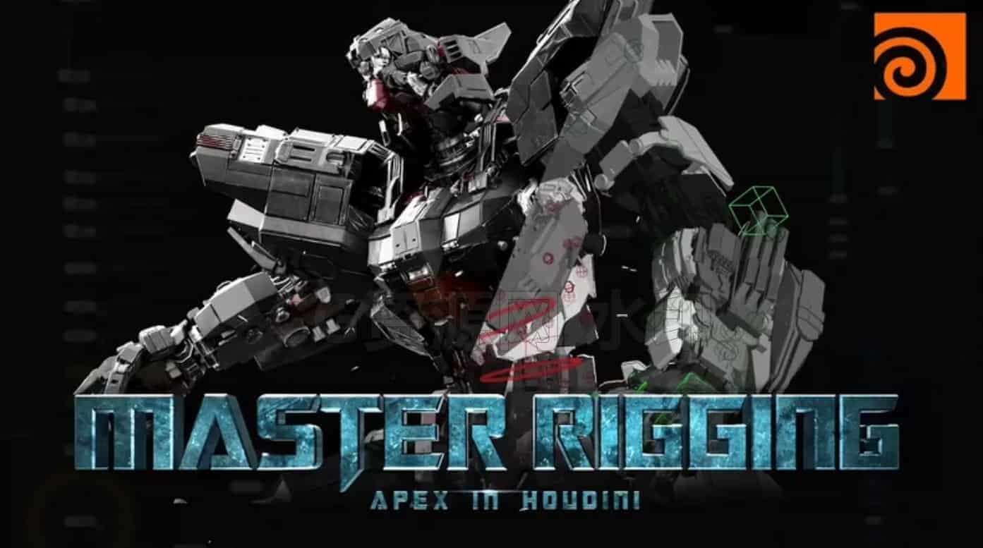 拟完结 Houdini中APEX机械高达机甲变身变形绑定系统的课程Master Rigging：APEX in Houdini-B站/公众号:特效向