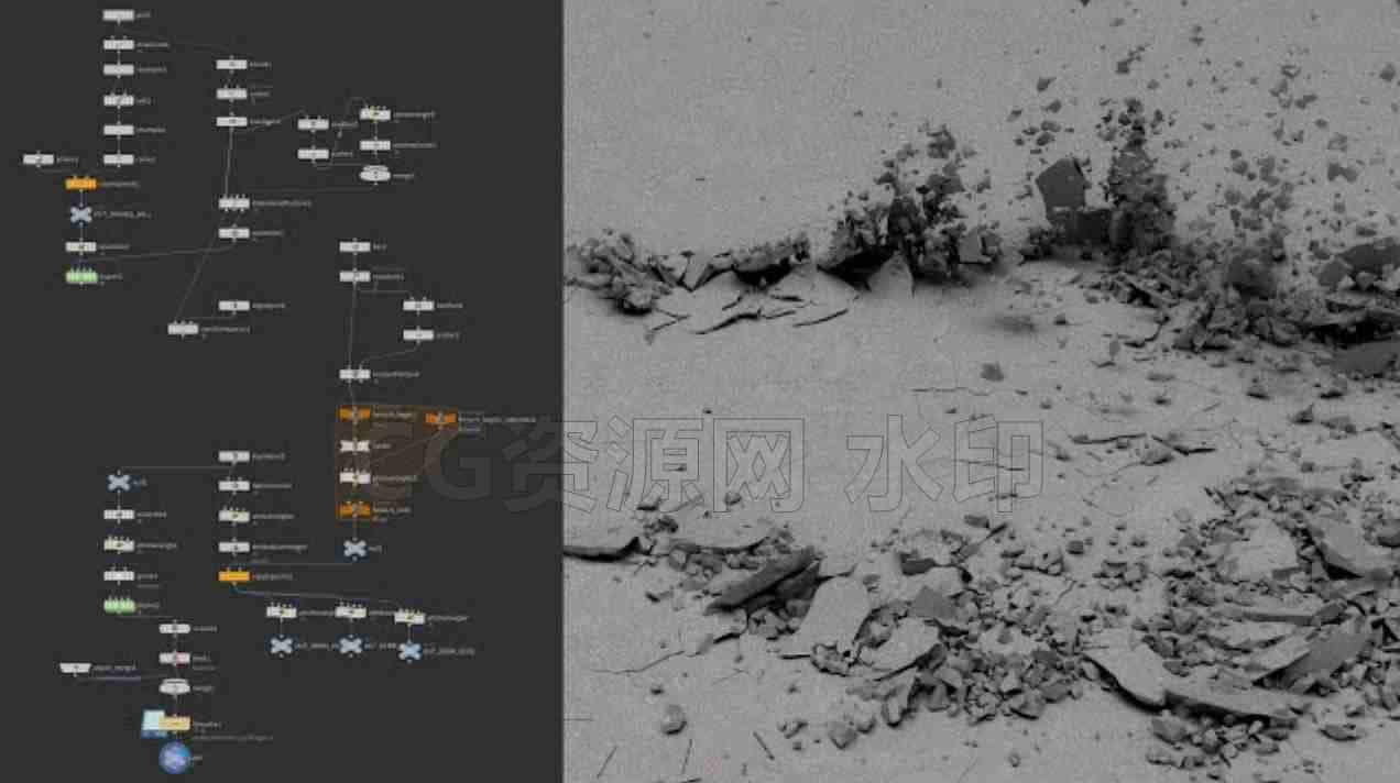 Houdini地面破坏教程Creating Chaos- Houdini FX Ground Destruction Made Simple-B站/公众号:特效向