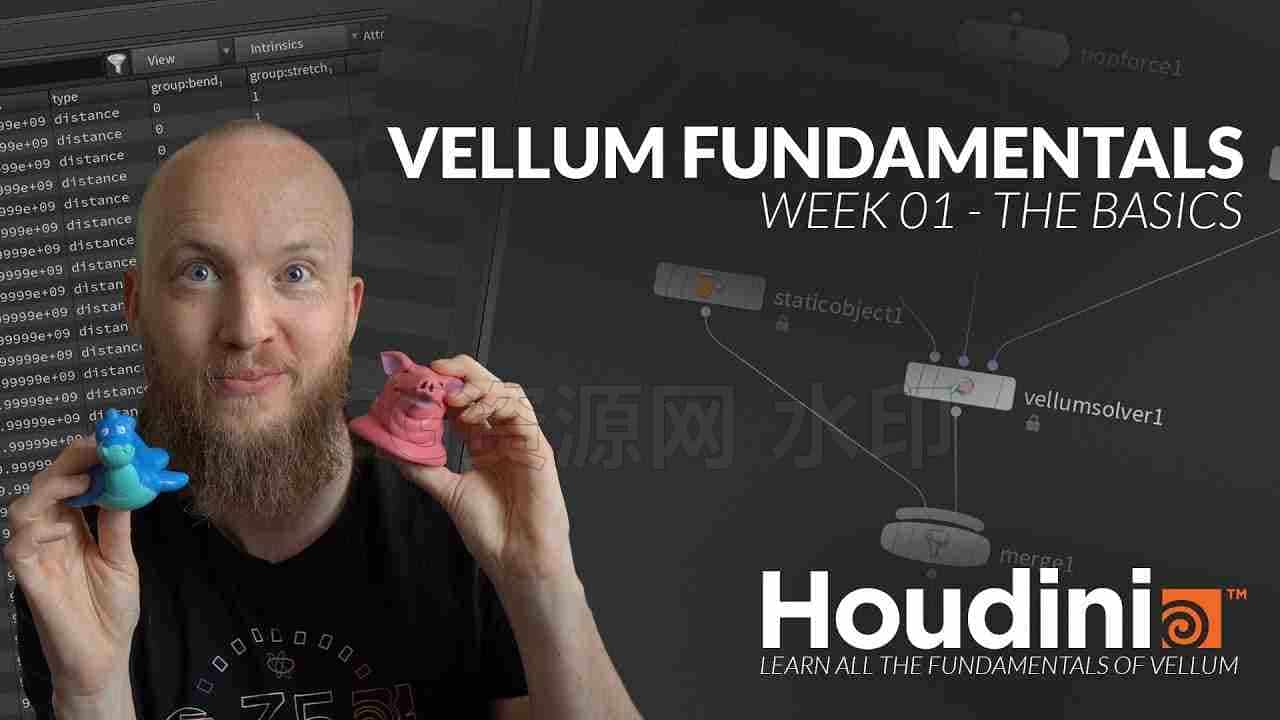 Houdini基础vellum布料舞蹈牛皮纸教程-B站/公众号:特效向