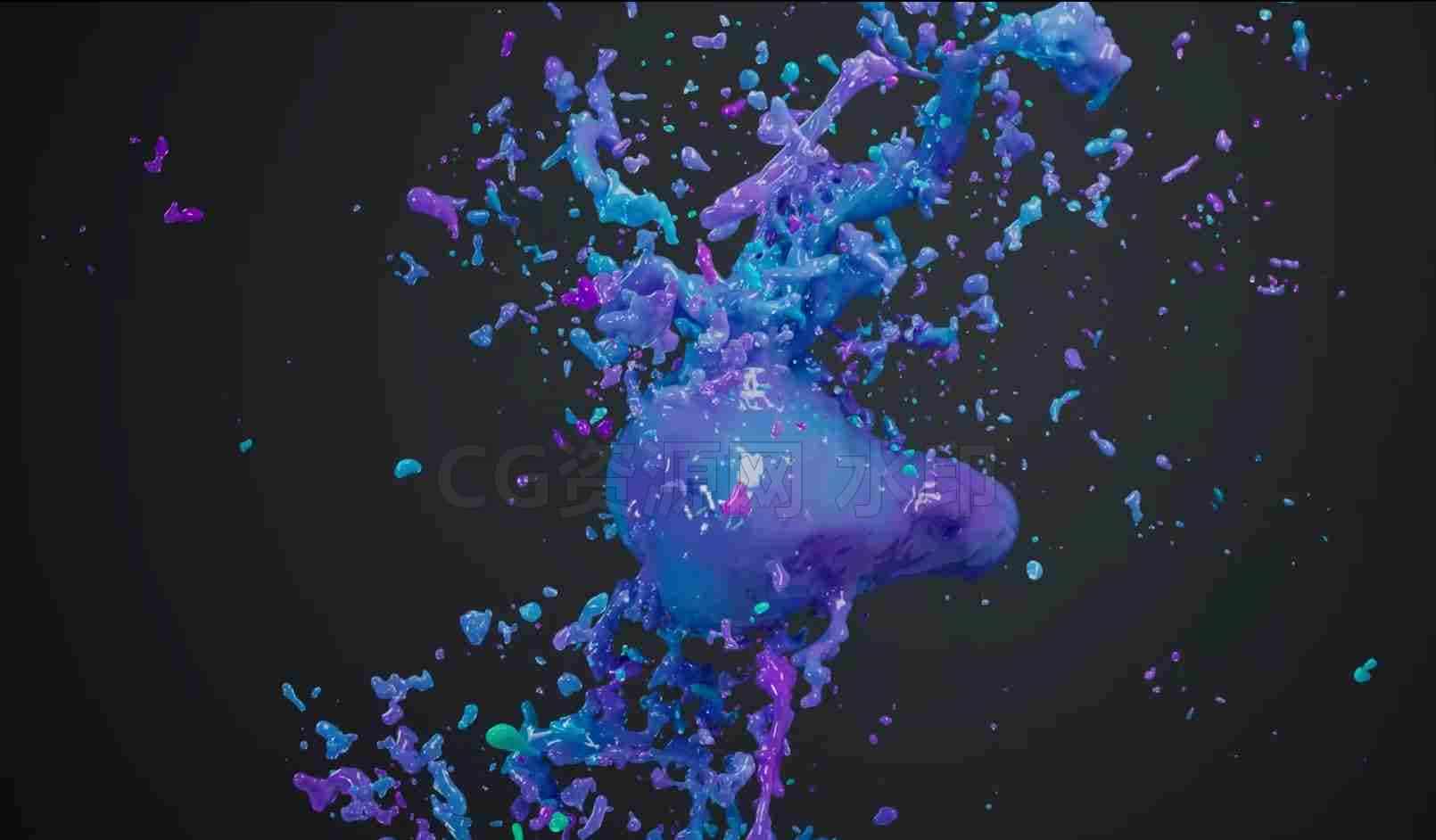 Houdini广告级Paint Splatter模拟|抽象动态图形-扰乱形成聚合工程-B站/公众号:特效向