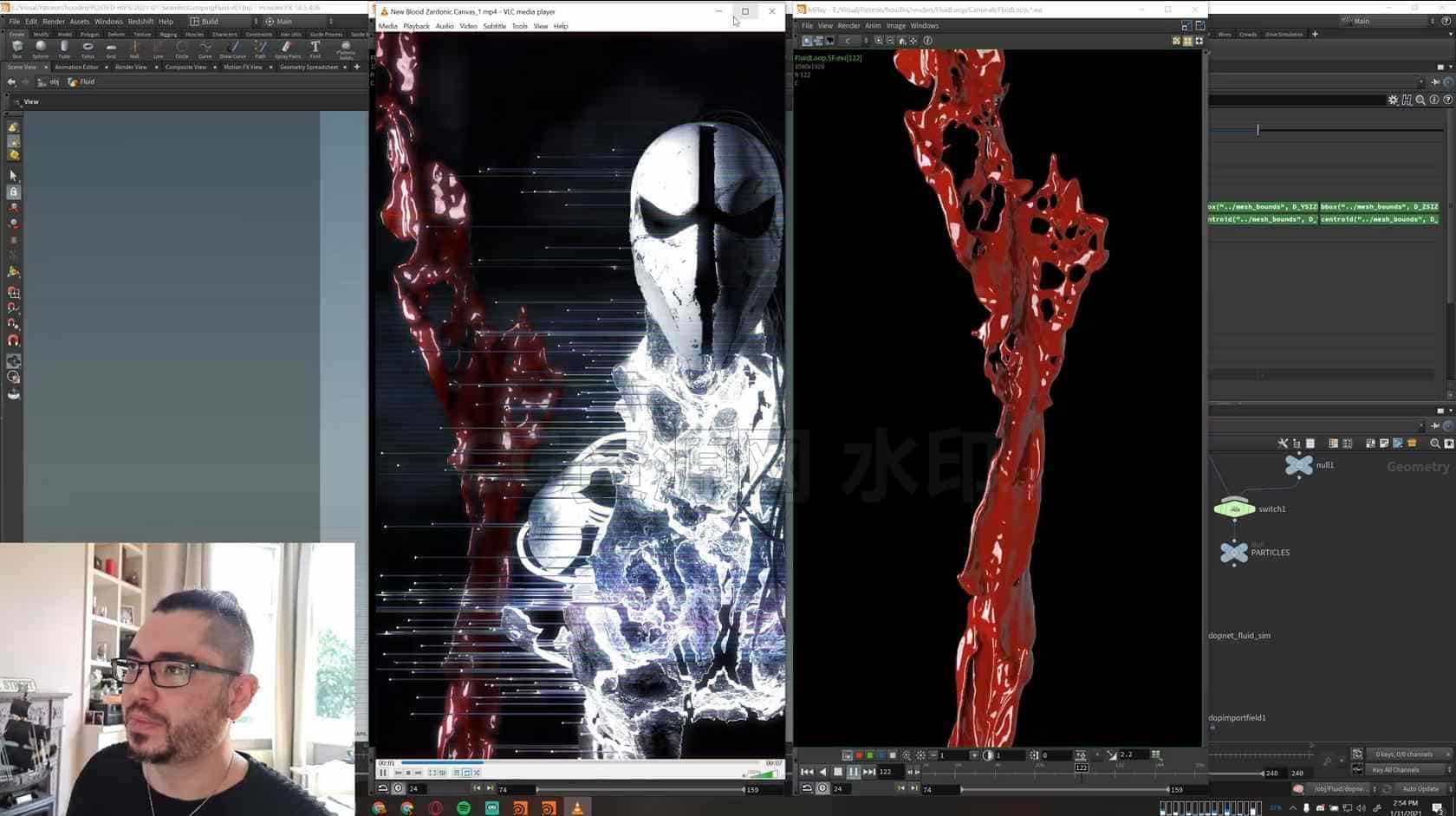 Houdini无缝循环流体模拟技巧作假的Seamless Looping Fluid Sim-B站/公众号:特效向