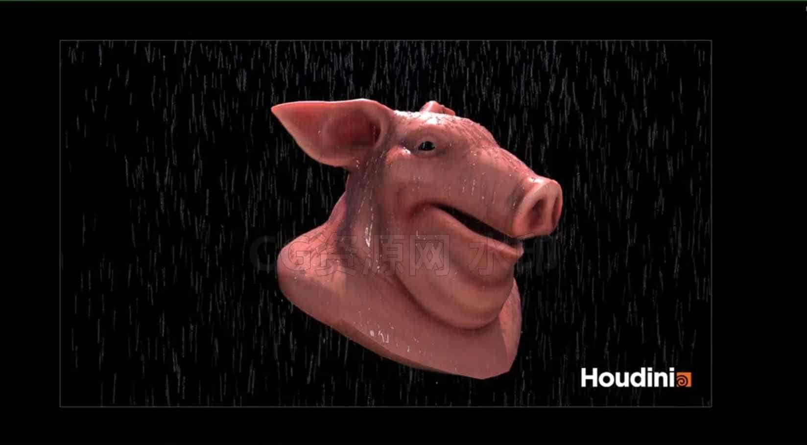 Houdini猪头雨滴系统-B站/公众号:特效向