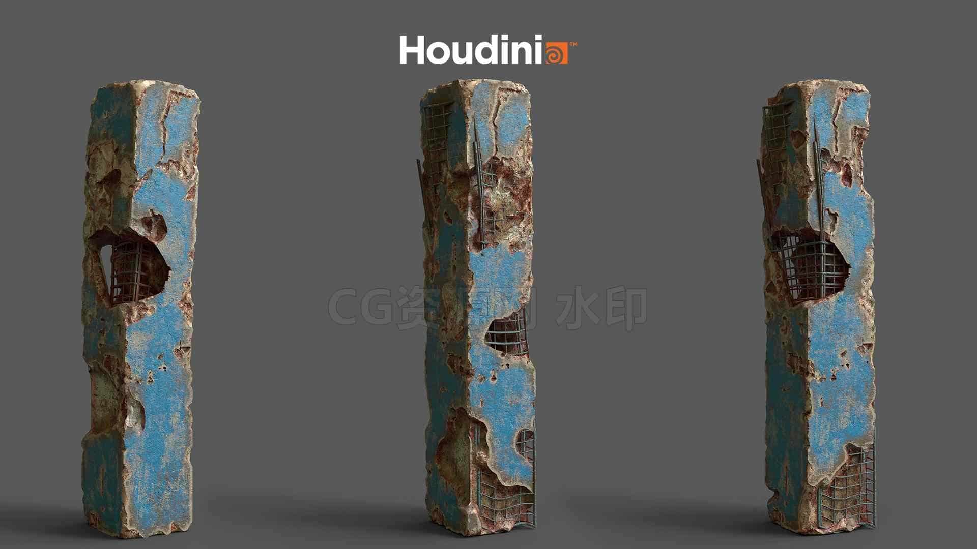 Houdini程序化支柱钢筋教程【专业国产翻译】-B站/公众号:特效向