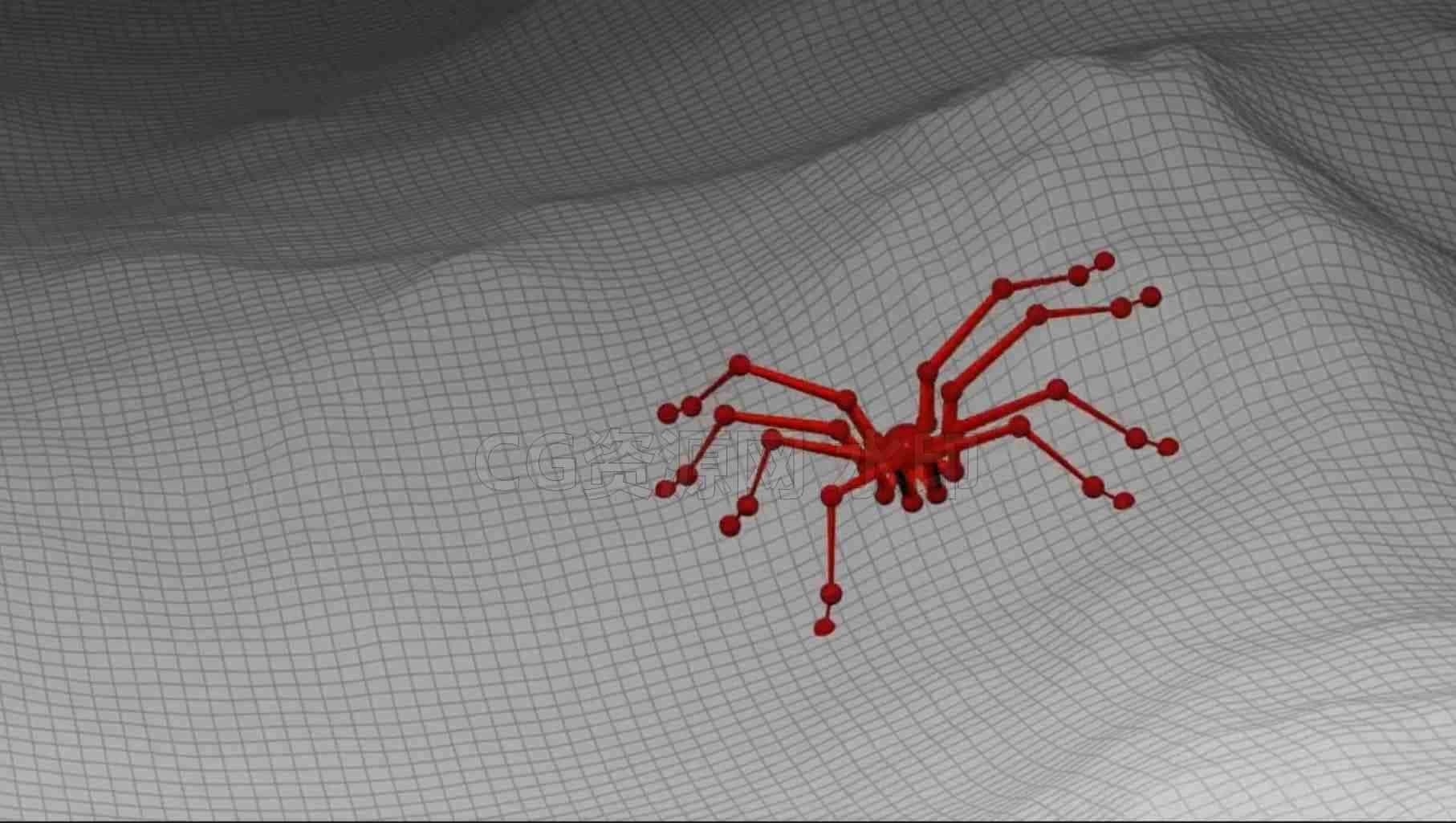 Houdini蜘蛛在坎坷路上爬行KineFX Spider-B站/公众号:特效向