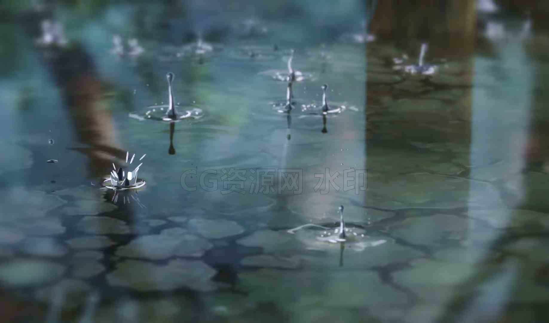 Houdini风格化下雨滴水滴涟漪效果【工程】-B站/公众号:特效向