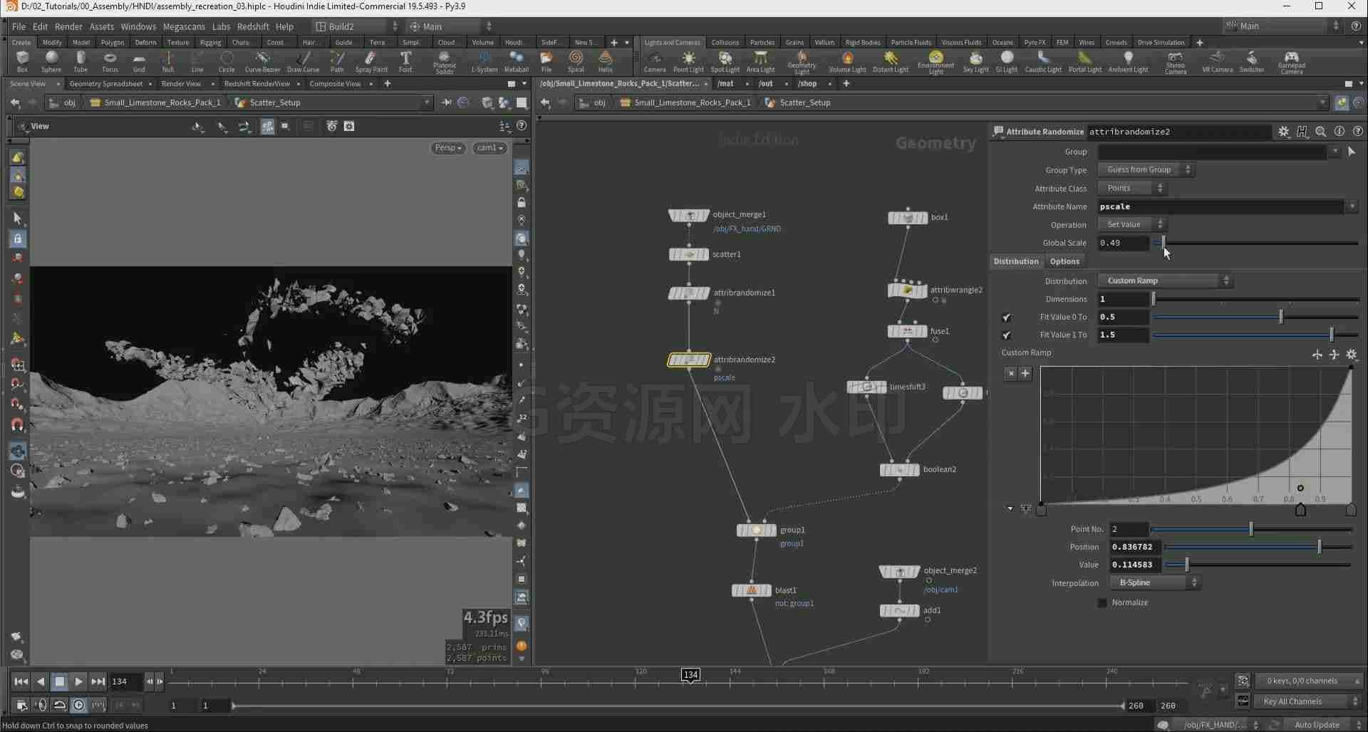 图片[3]-voxyde Houdini魔法石碎块汇聚集能量火焰聚合专业nuke合成Magical Rock Assembly – Houdini & Nuke VFX Course-B站/公众号:特效向