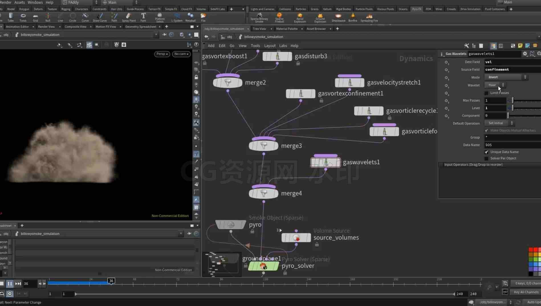高级火焰实例化教程Houdini 19 Tutorial Smoke solver | hip file included-B站/公众号:特效向