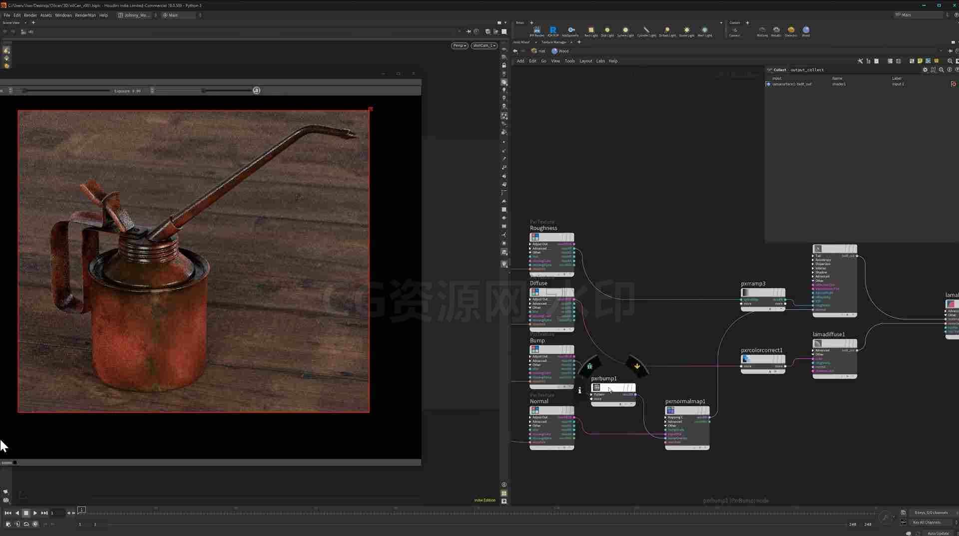 LAMA材料模型渲染在Renderman和Houdini +免费源文件-B站/公众号:特效向