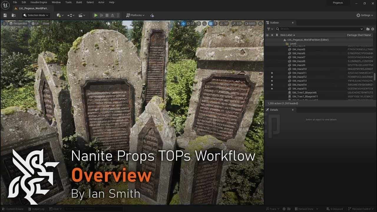 Houdini结合UE5如何构建PDG网络模型  Project Pegasus | Nanite Props | PDG 4 | Polyreduce and UVs-B站/公众号:特效向
