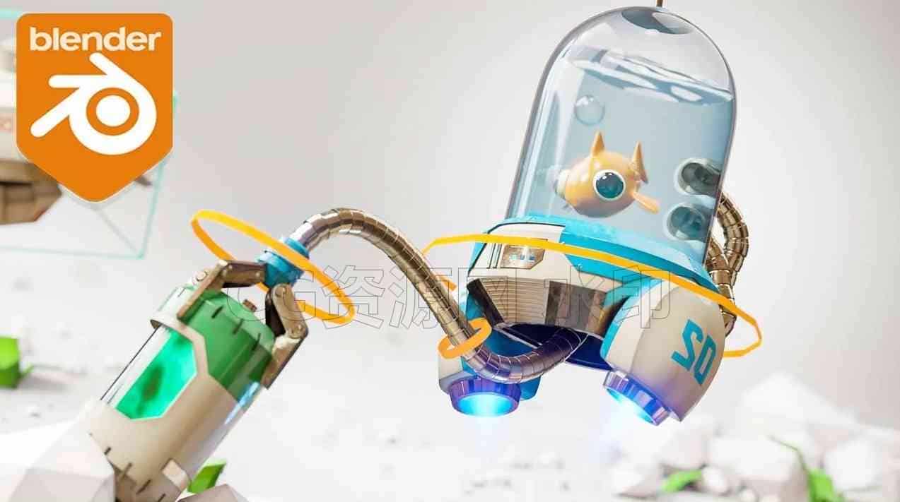 Blender卡通机器人星球动画全流程教程蜗牛-B站/公众号:特效向