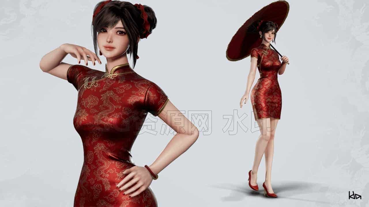 图片[2]-z-Jua_Lee旗袍女孩UE5模型-B站/公众号:特效向