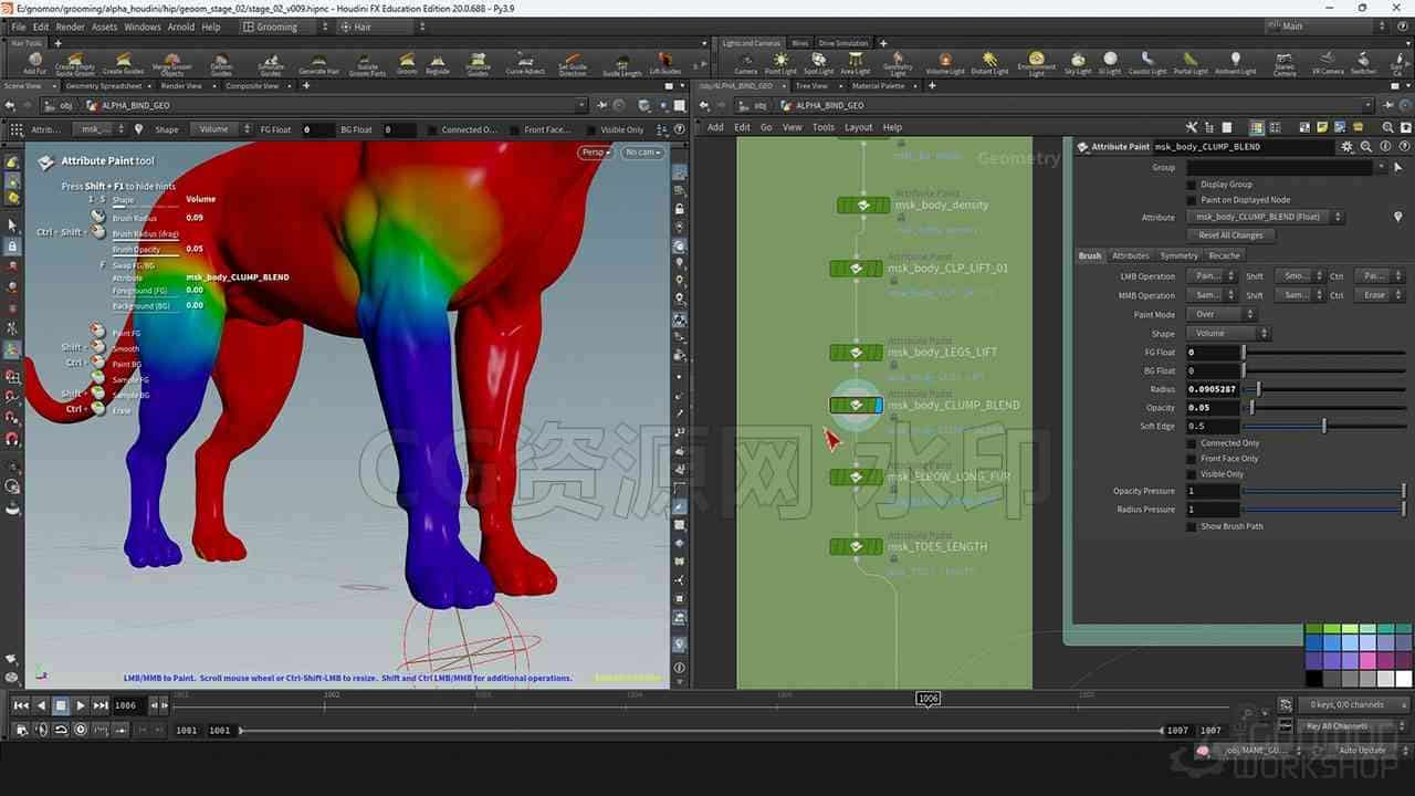 图片[3]-Houdini20.5笔下的奇幻生物毛发hair造型教程fantasy creature grooming in houdini-B站/公众号:特效向