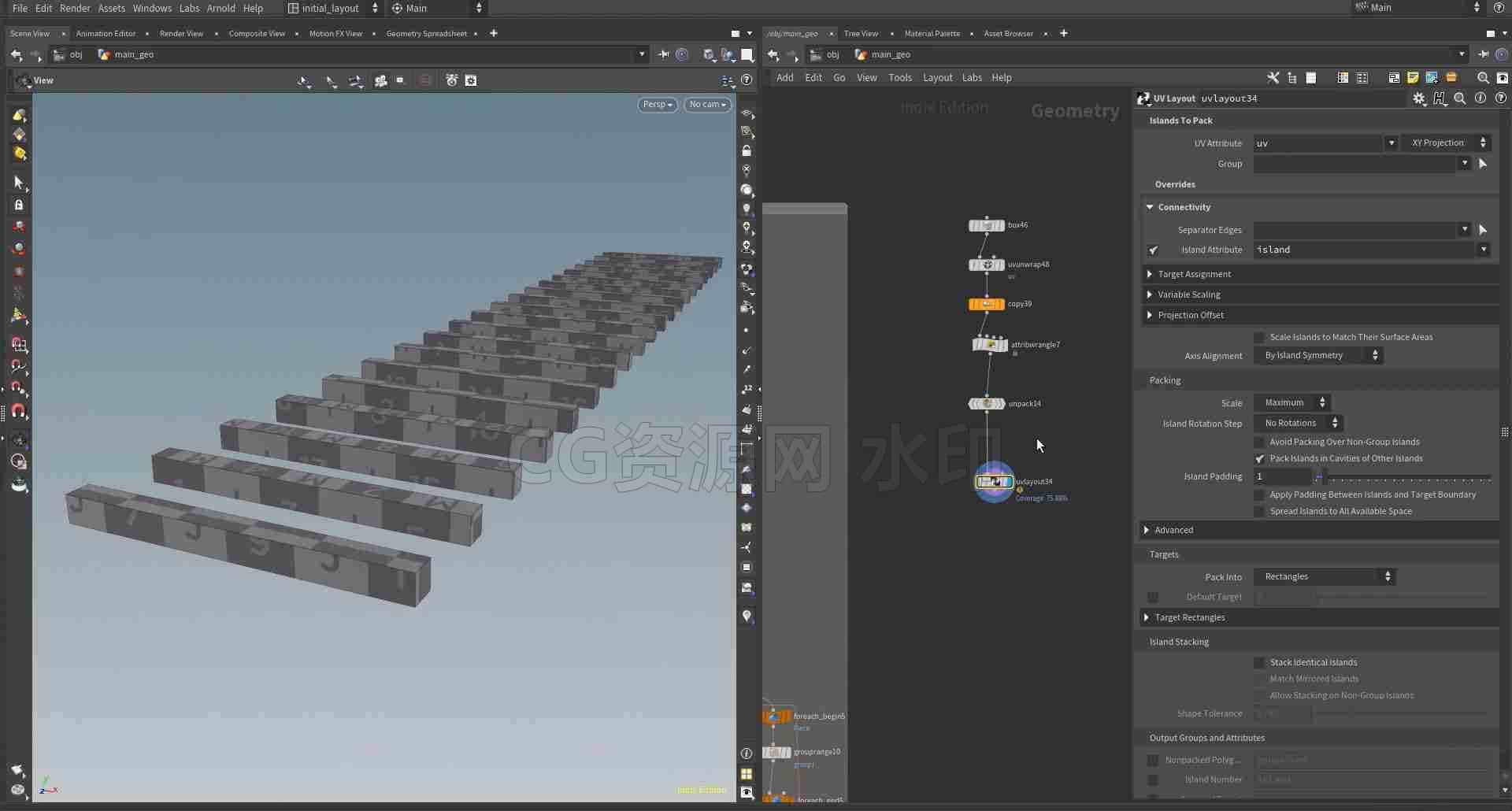 houdini UV贴图随机hip工程UV Randomizer - Texturing multiple objects教程在下面-B站/公众号:特效向
