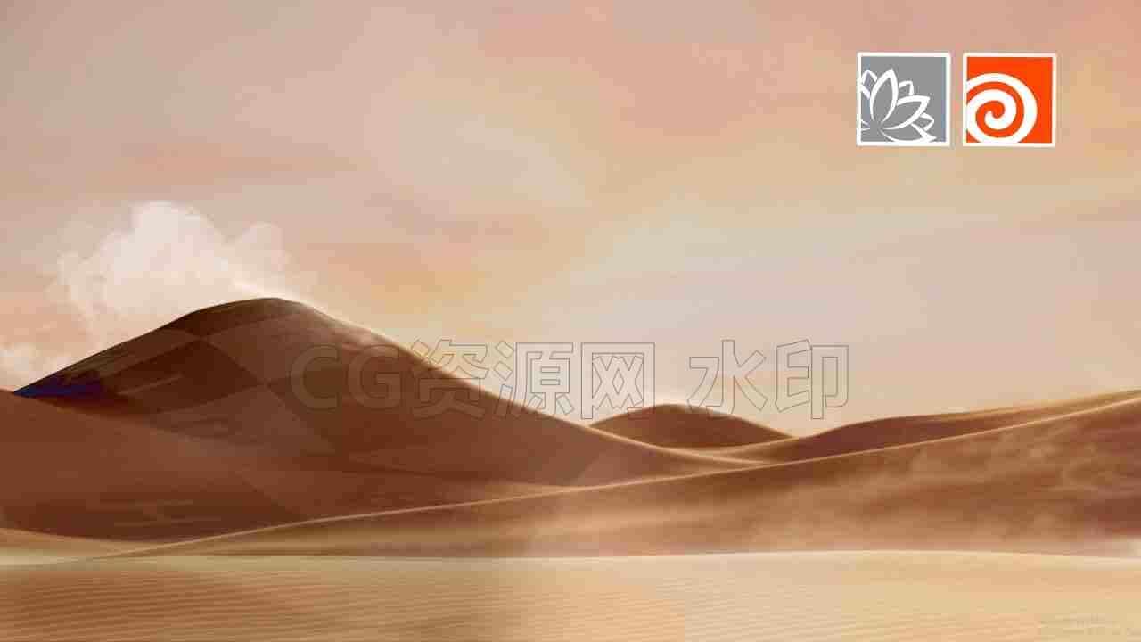 houdini沙漠中的烟尘模拟环境烟雾【hip项目】保密-B站/公众号:特效向