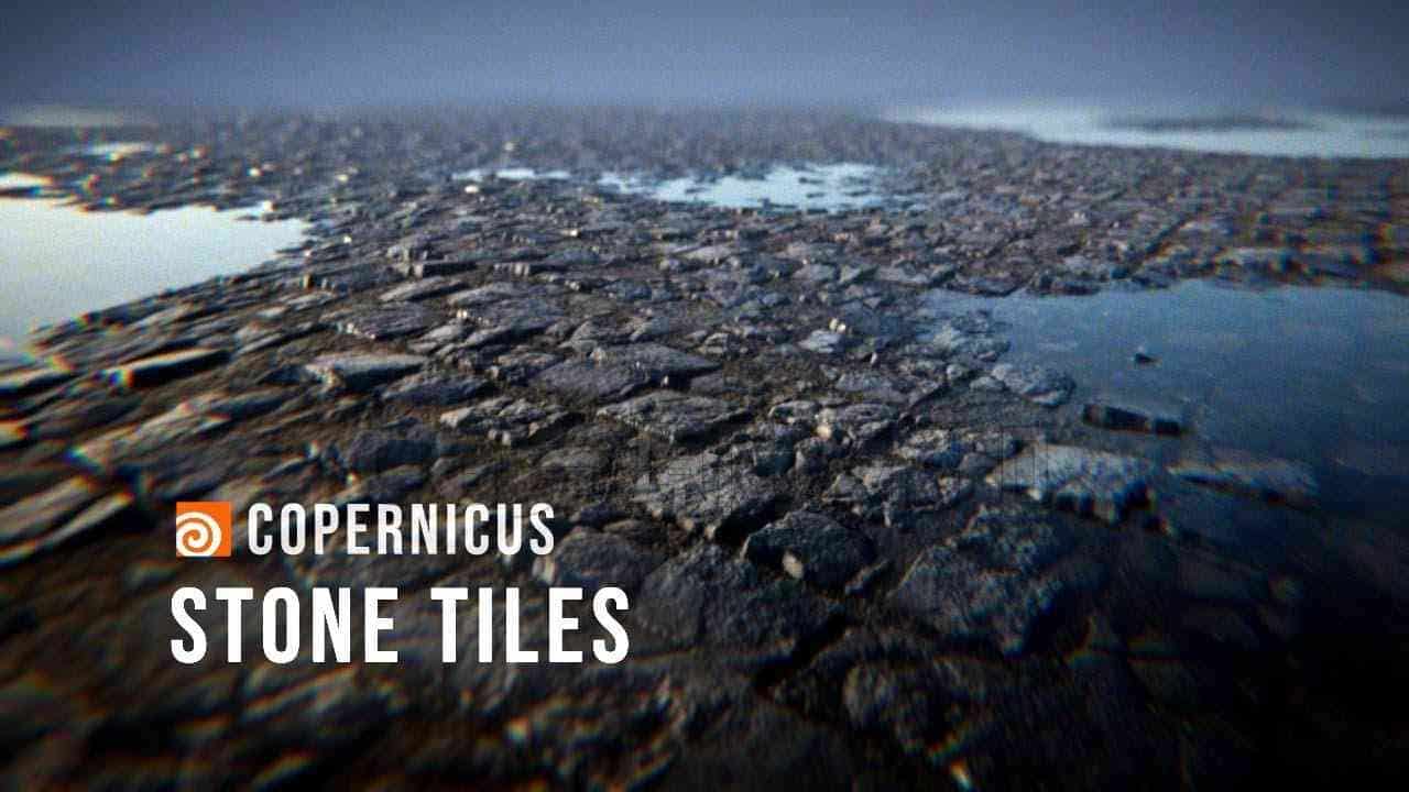 Houdini中的建筑地面石瓷砖材质纹理课程 Houdini Copernicus Tutorial – Broken Stone Tiles-B站/公众号:特效向