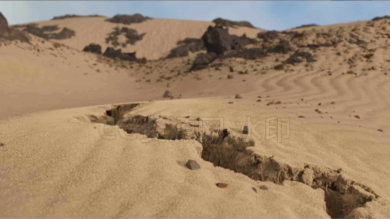 Houdini20.5沙漠地面沙子陷坑地裂开粒子地陷效果Introduction to Houdini: Grains-B站/公众号:特效向