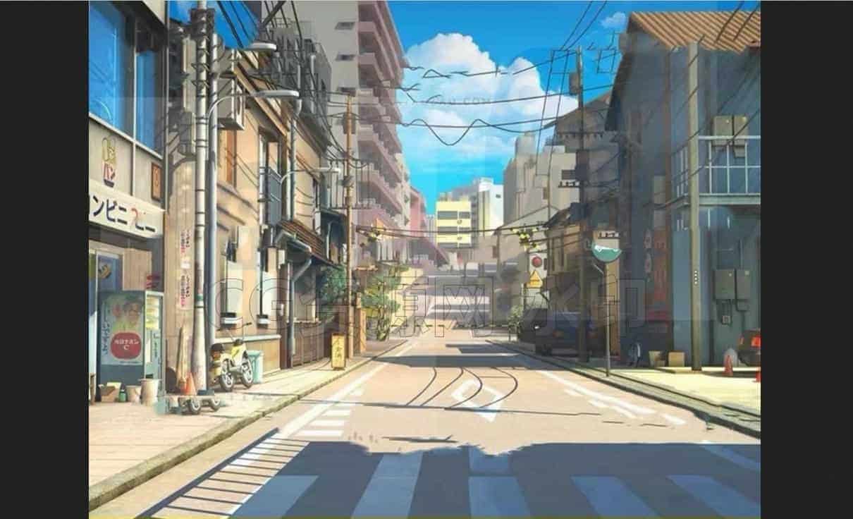 blender日式动漫街道场景卡通三渲二渲染3D建筑环境城市模型素材-B站/公众号:特效向