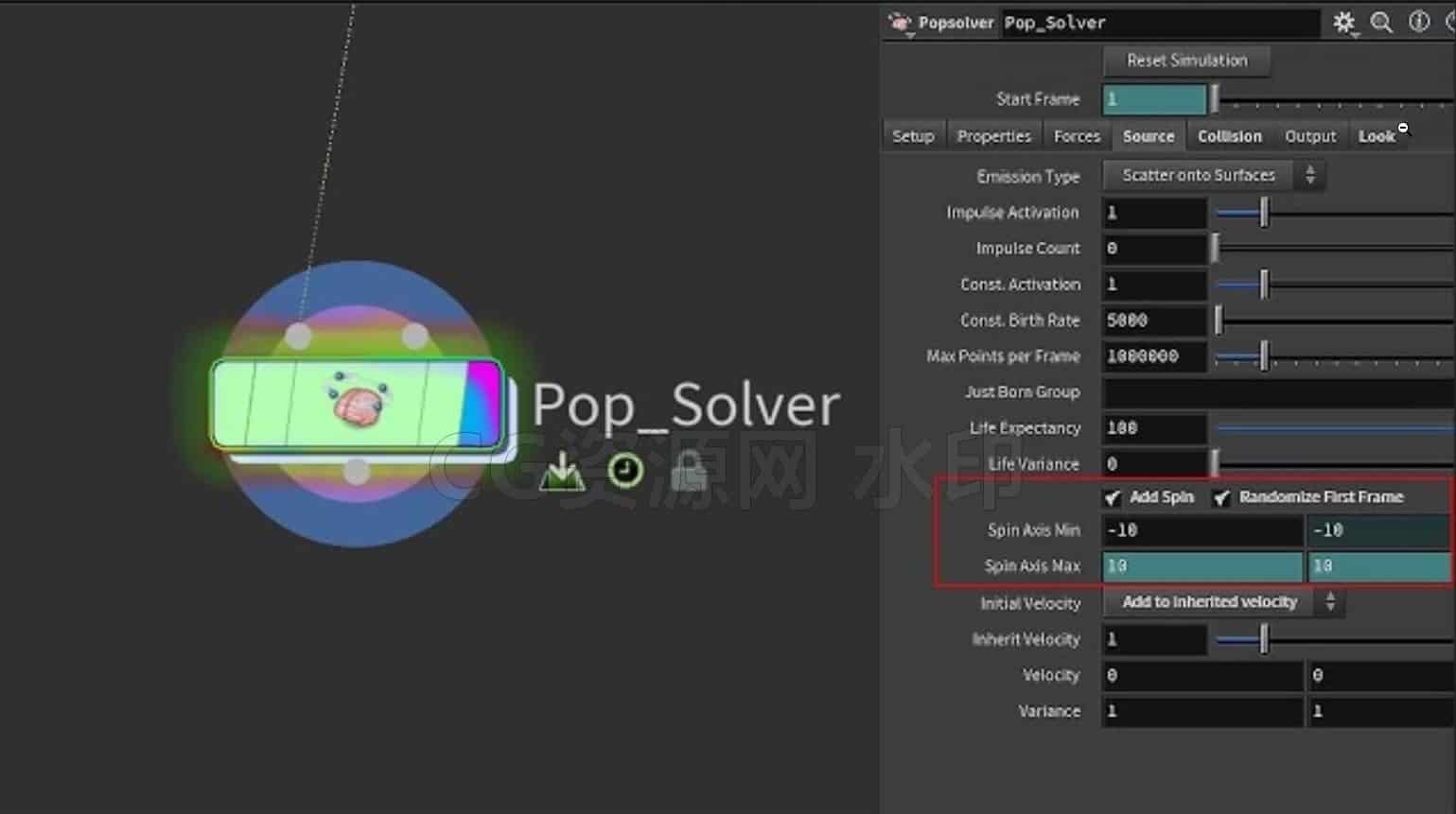 Houdini20粒子解算Hda资产Pop Solver SOP-B站/公众号:特效向