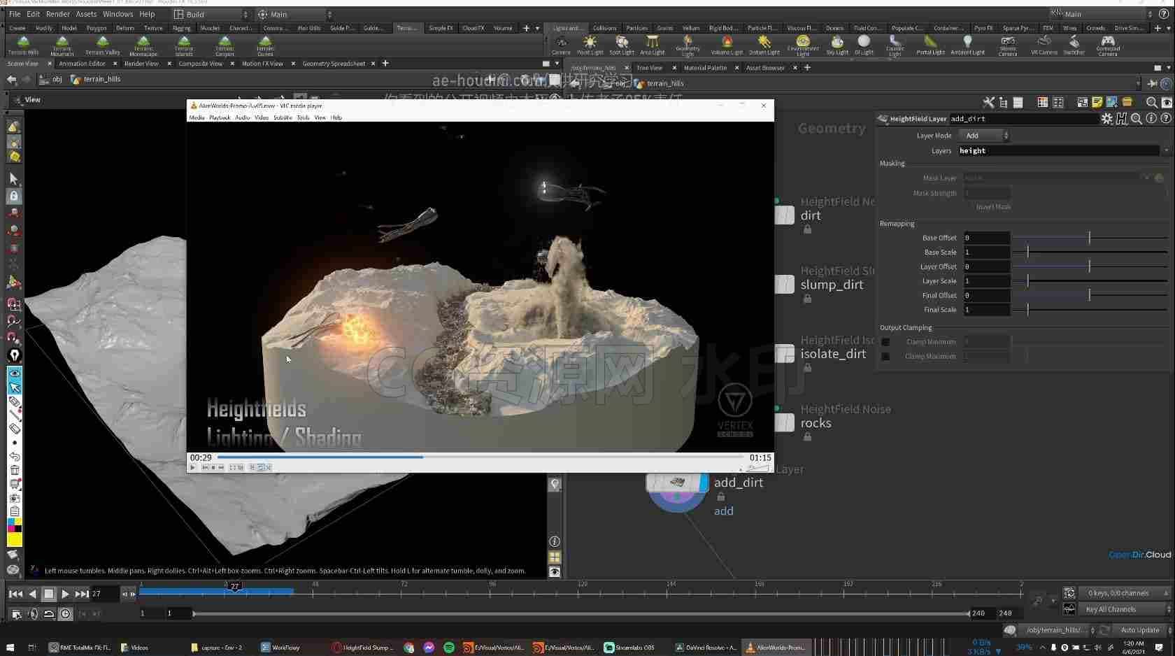 图片[5]-Houdini教程-火焰流体特效模拟Vertex School – Houdini FX & Redshift – On Demand-B站/公众号:特效向