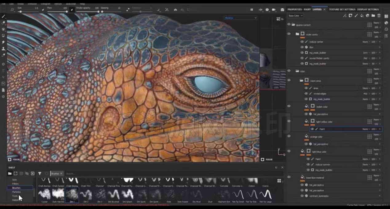 图片[2]-Substance Painter 中的生物实时纹理制作完整課程-B站/公众号:特效向