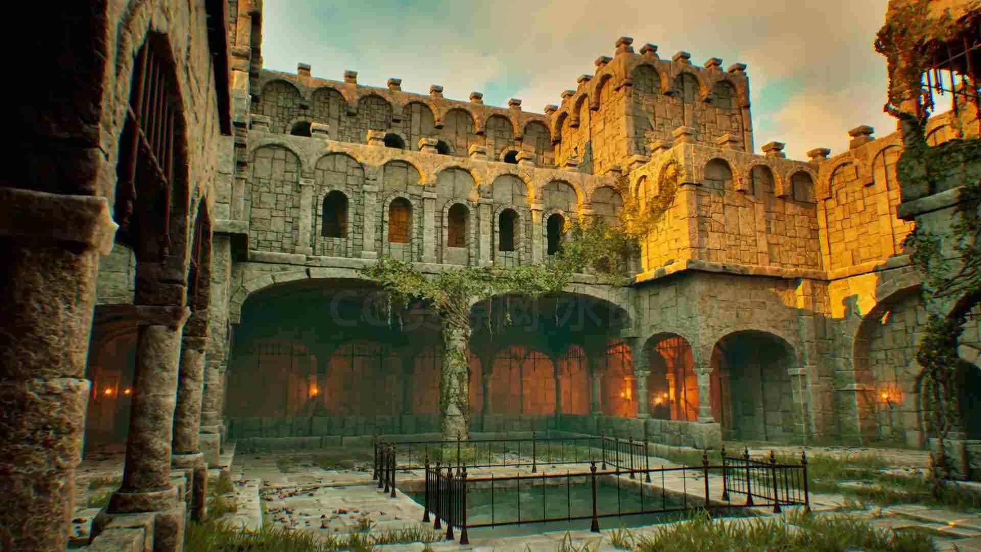 虚幻5中世纪城堡场景The Medieval Mansion - Unreal Engine 5 - Demo Scene-B站/公众号:特效向