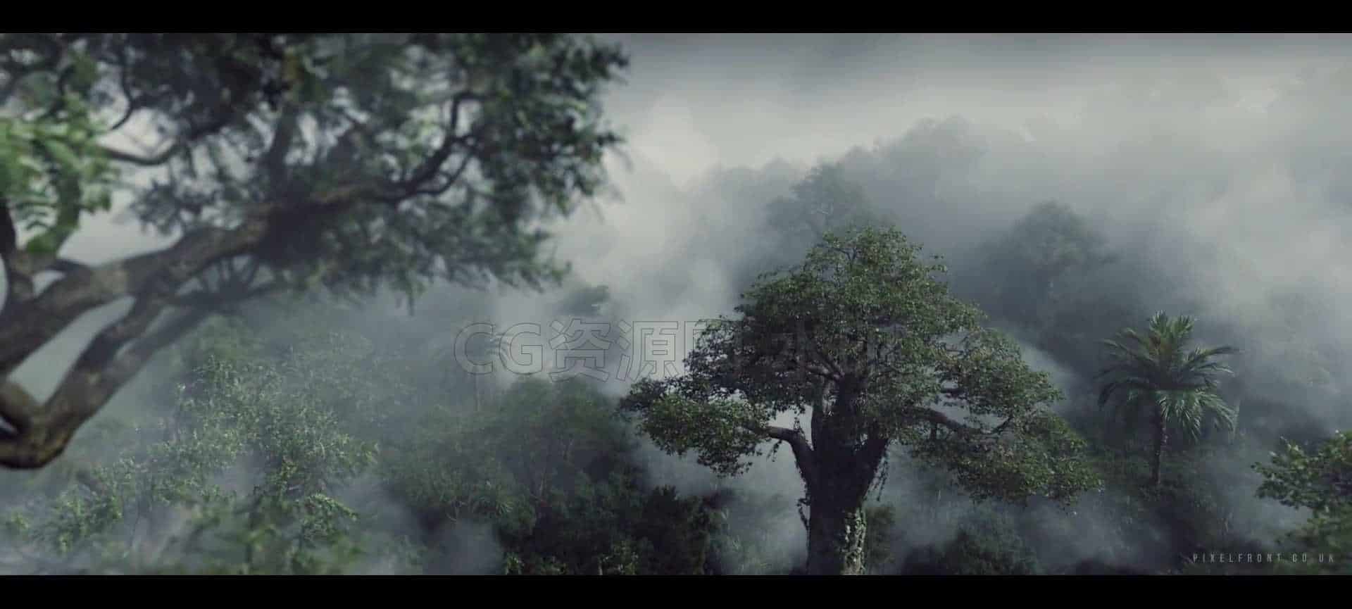 Houdini制作山林云雾（附带树木教程）Pixelfront – Masterclass – Create An Atmospheric Environment-B站/公众号:特效向
