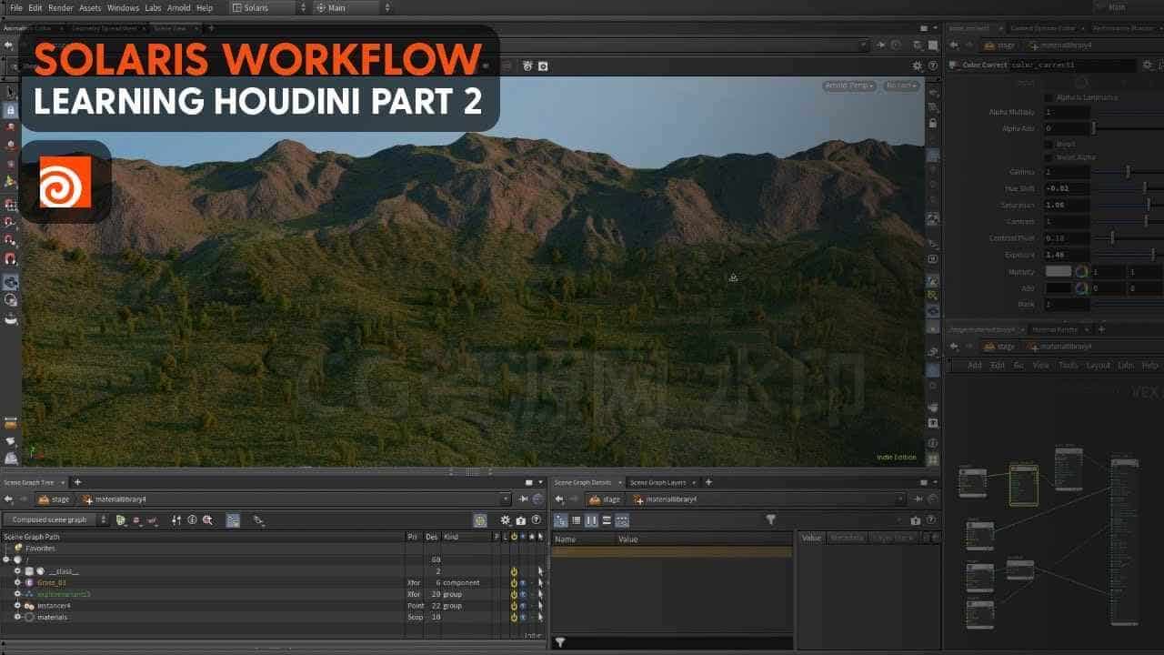 使用 Houdini 创建环境 - 场景文件-B站/公众号:特效向