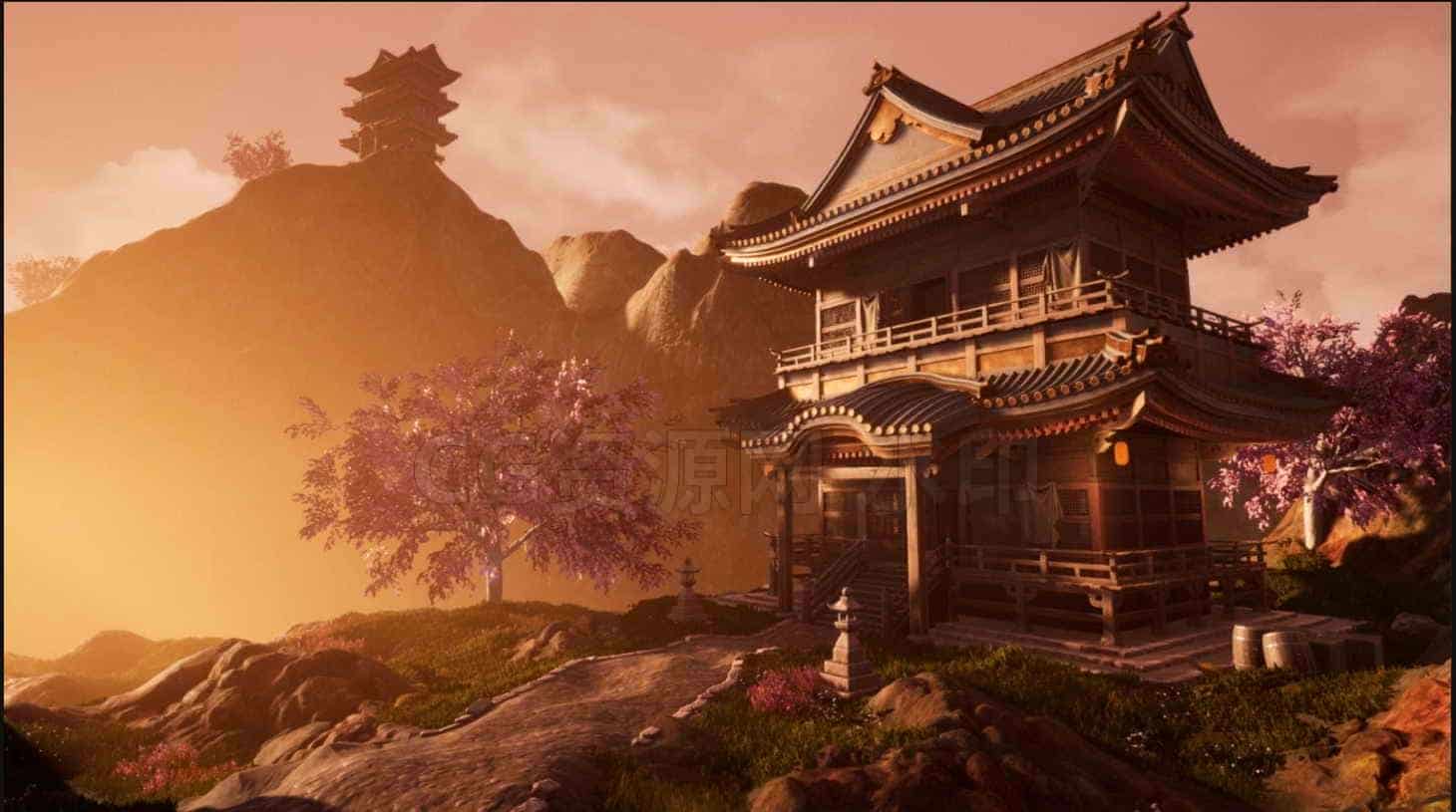 古风国风模型UE5015-Hidden-Shrine雅典古代建筑日式风格UE5项目-B站/公众号:特效向