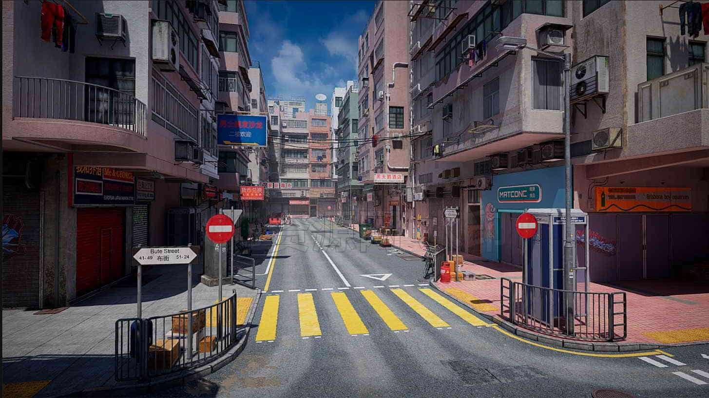 古风国风模型UE5017-Hong-Kong-Street雅典古代建筑日式风格UE5项目-B站/公众号:特效向