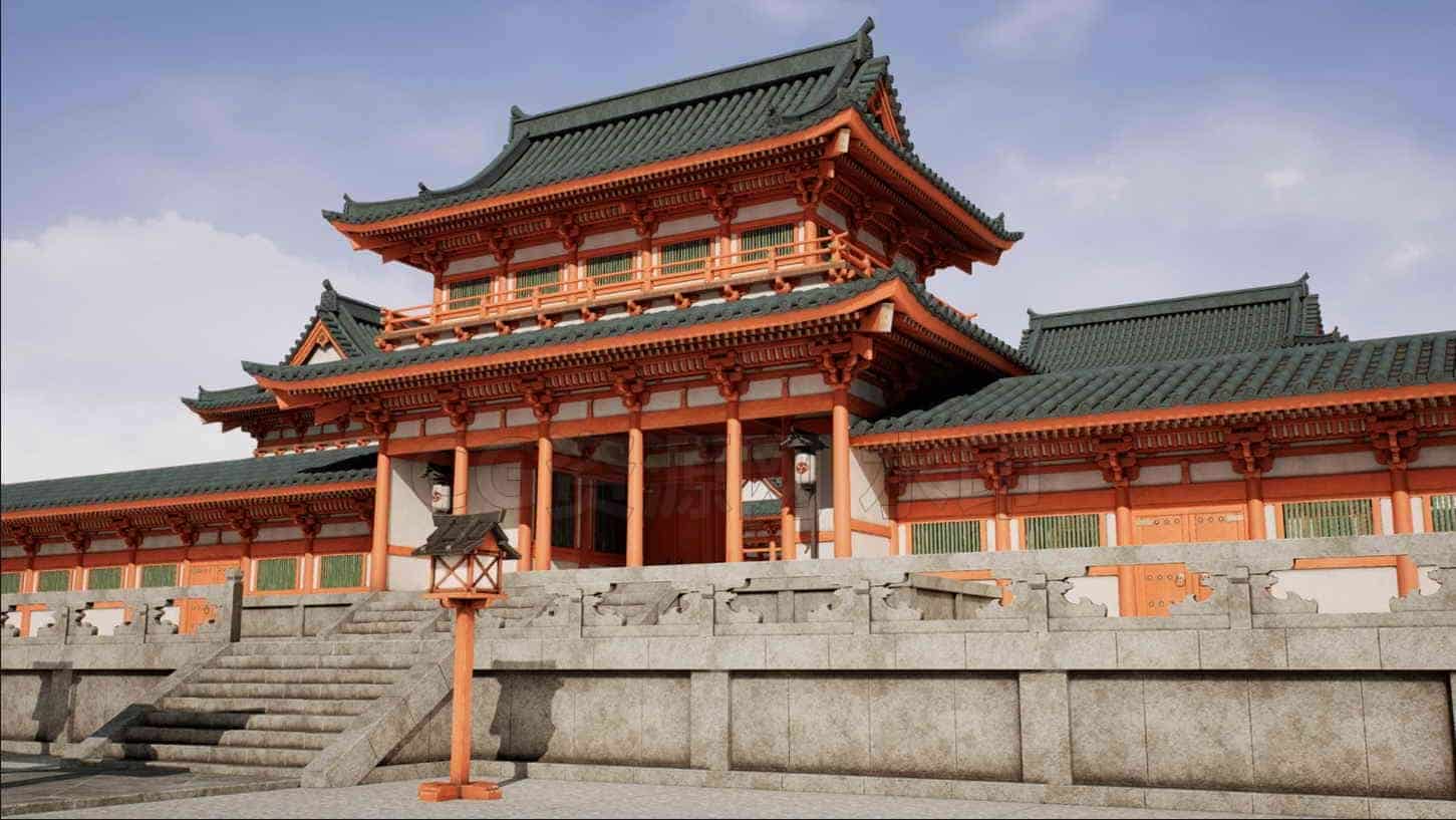 古风国风模型UE5020-Japanese-Modular-Temple雅典古代建筑日式风格UE5项目-B站/公众号:特效向