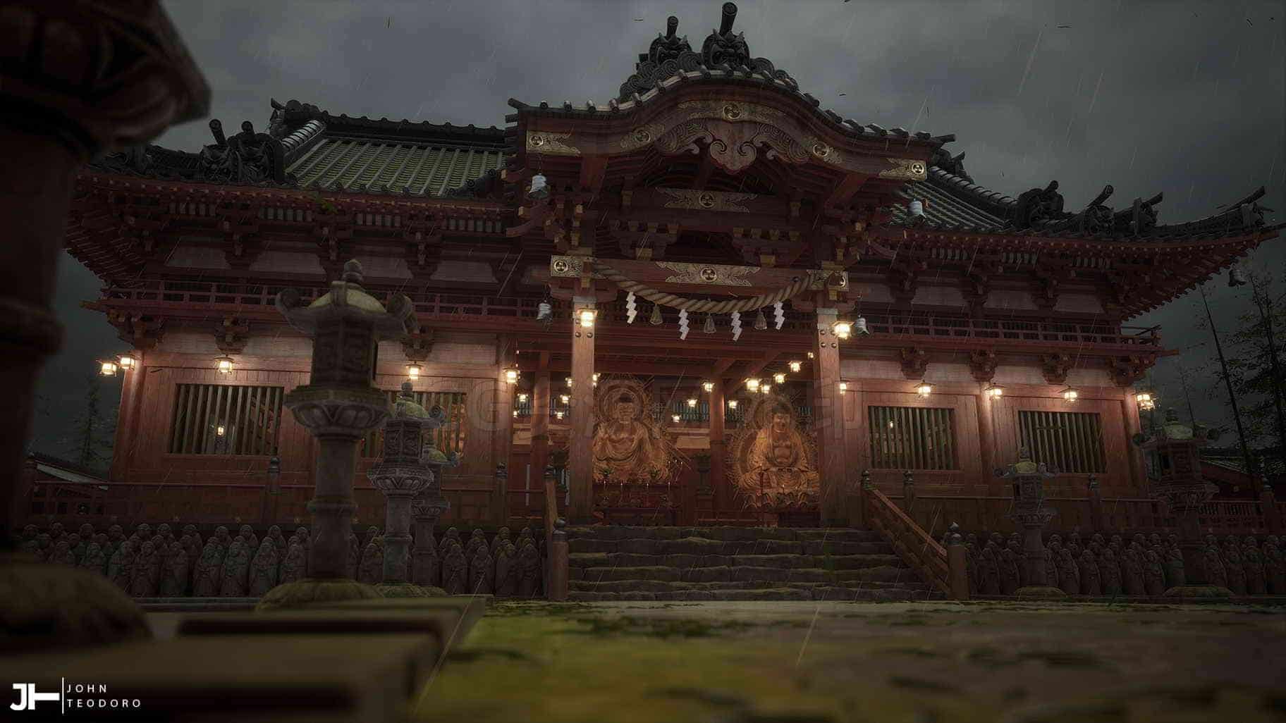 古风国风模型UE5023-Japanese-Temple雅典古代建筑日式风格UE5项目-B站/公众号:特效向