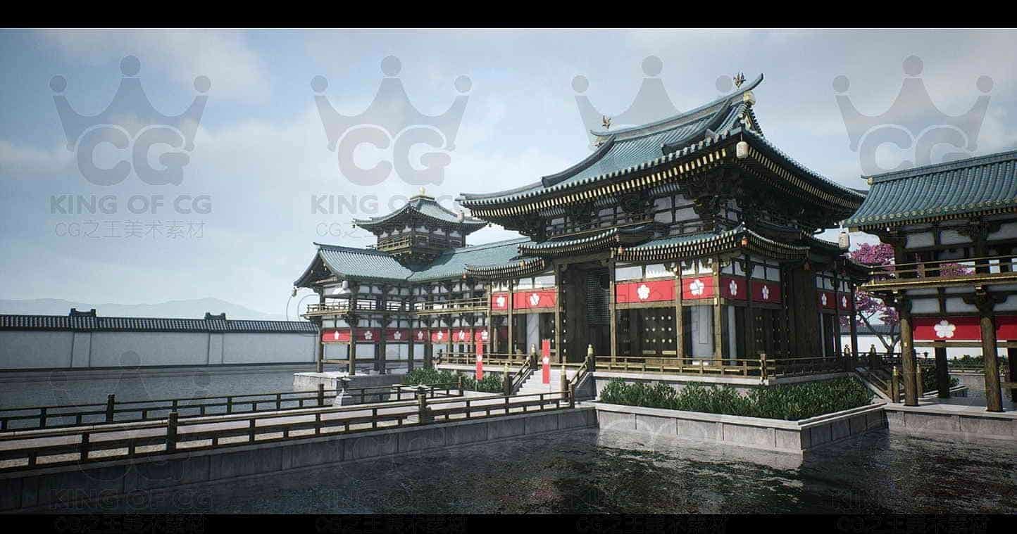 古风国风模型UE5028-Modular-Japanese-Temple雅典古代建筑日式风格UE5项目-B站/公众号:特效向
